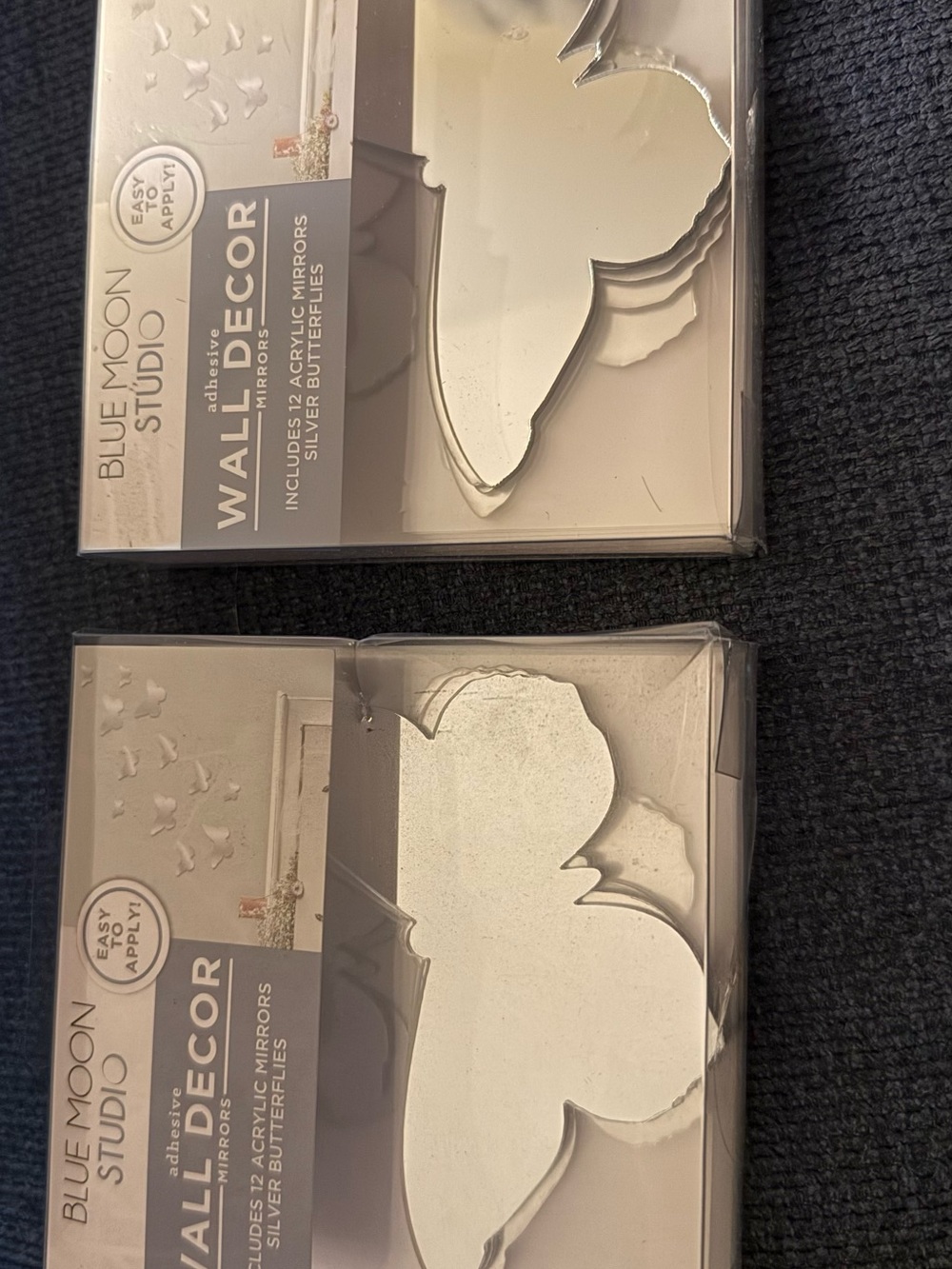Blue Moon Studio Silver Butterfly Wall Decals - Pack of 2